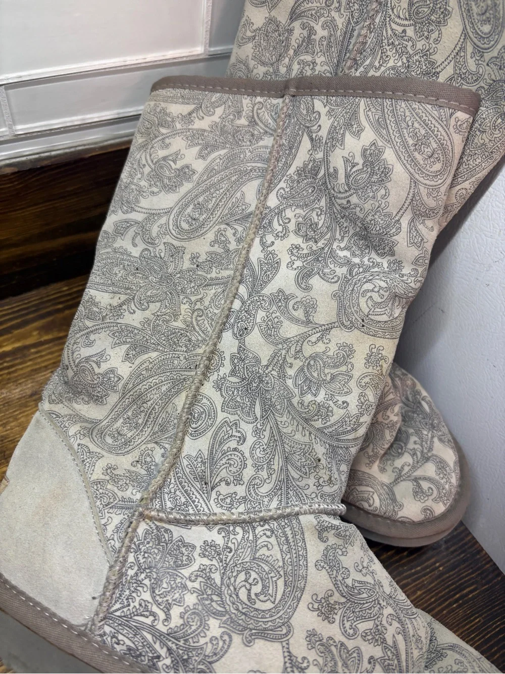 Ugg gray paisley tall boots size 8